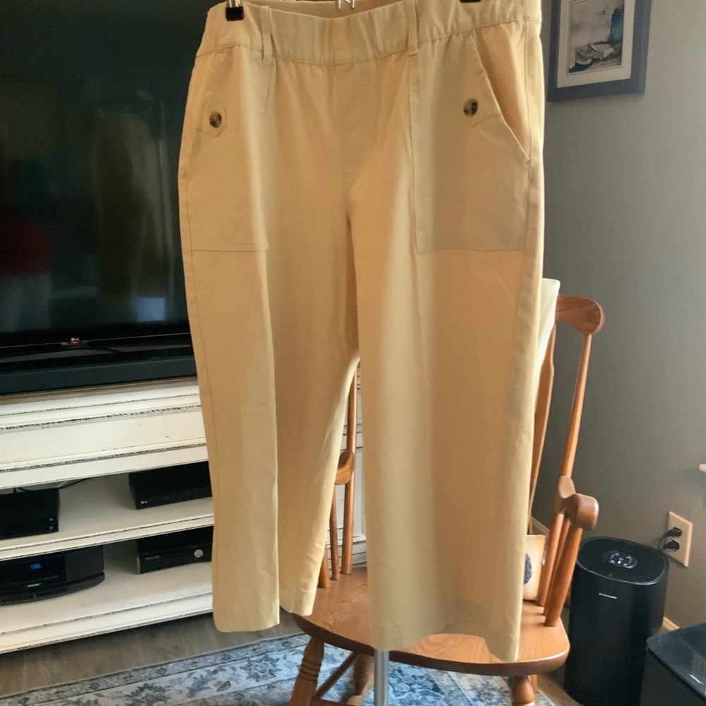 AnyBody Sand cropped Wide Leg Pants